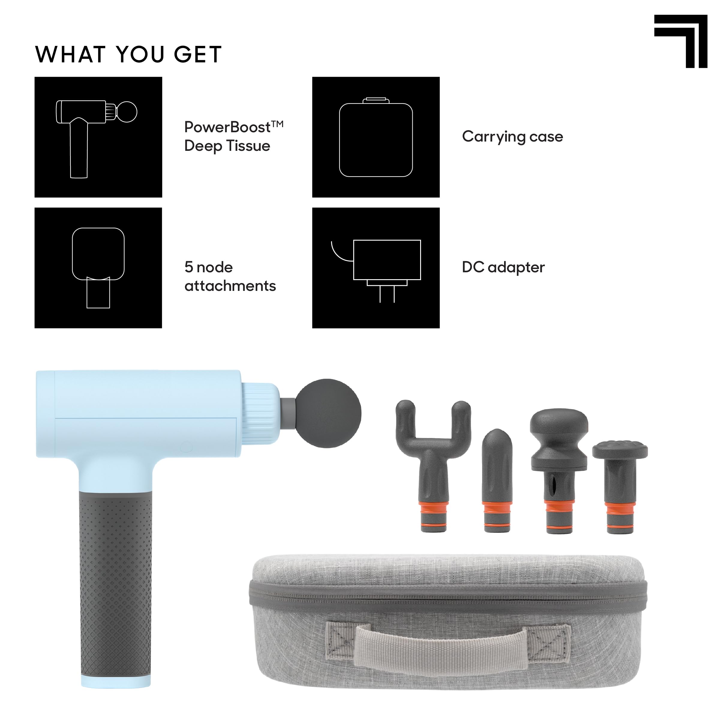Foto 6 | Pistola De Masaje Sharper Image Powerboost Con 5 Accesorios - Venta Internacional.