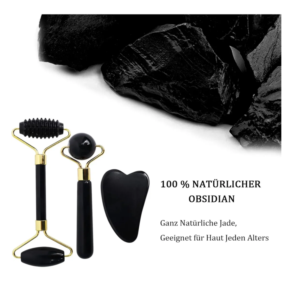 Foto 6 pulgar | Rodillo Facial Jade Black Obsidiana 3pz Belug, Negro
