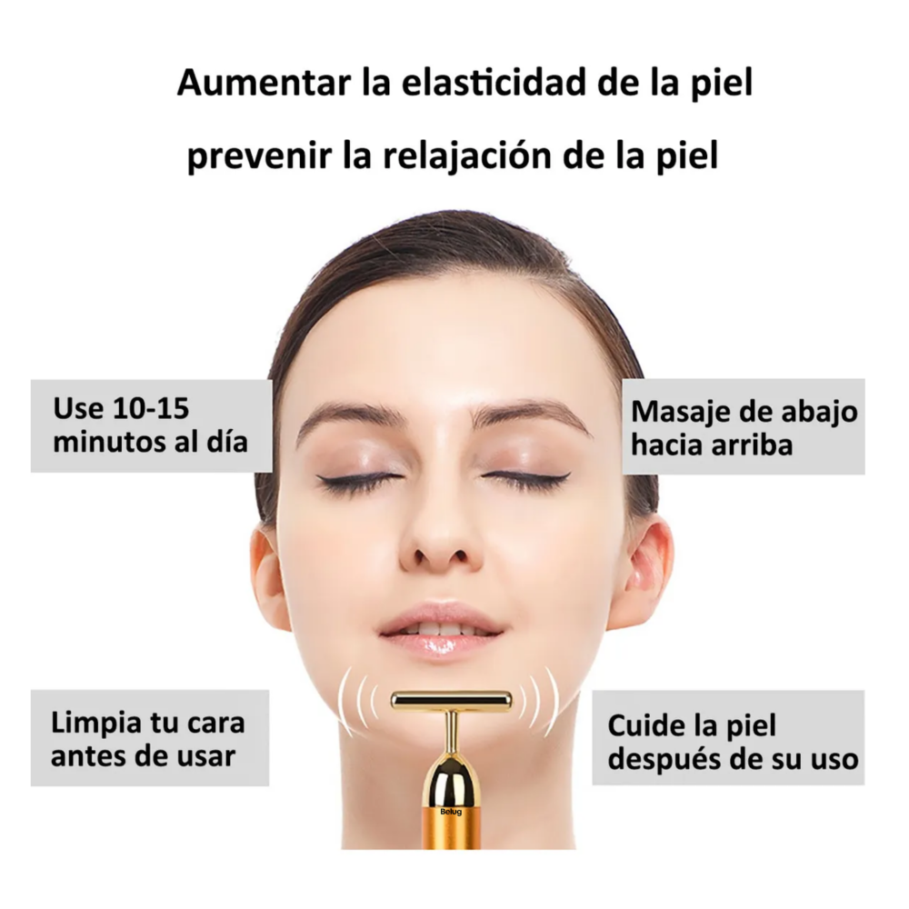 Foto 4 pulgar | Masajeador Facial 24k Face Eléctrico Anti Piel Reafirmante Belug, Dorado