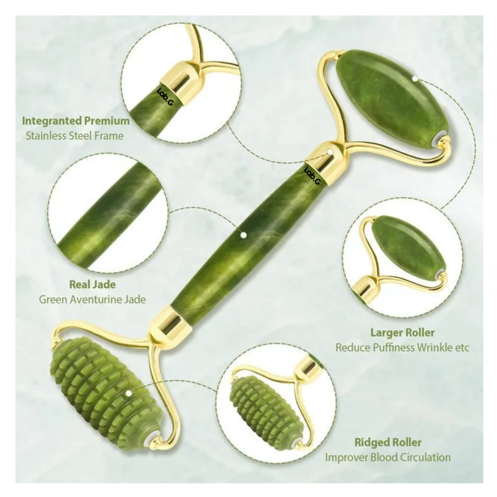 Foto 3 pulgar | Rodillo De Masaje Facial De Jade Gua Sha Rejuvenece Kit Lab.g, Verde 2pz