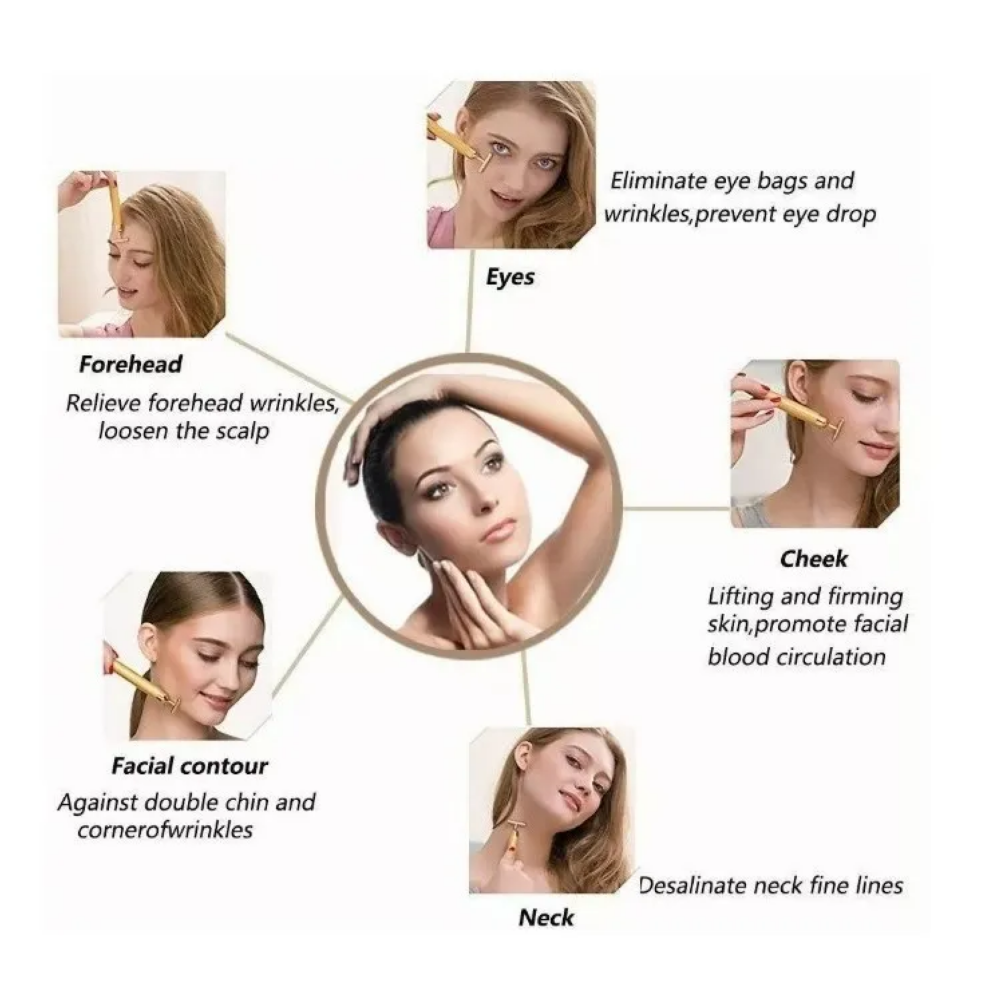 Foto 4 pulgar | Masajeador Facial Anti Arrugas Belug, Dorado