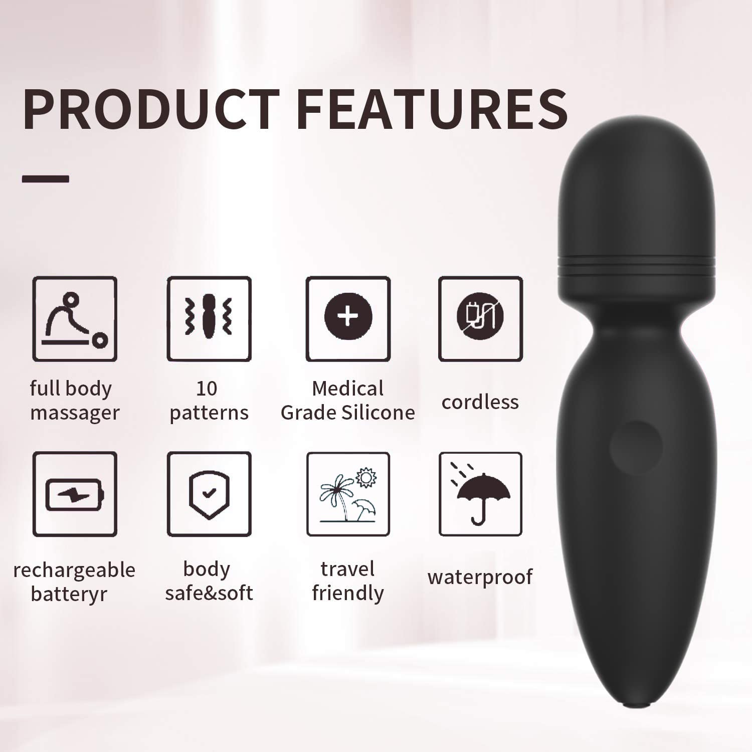 Foto 4 pulgar | Masajeador Portátil Apowand Gh Minnie Mini Wand 10 Modos - Venta Internacional.
