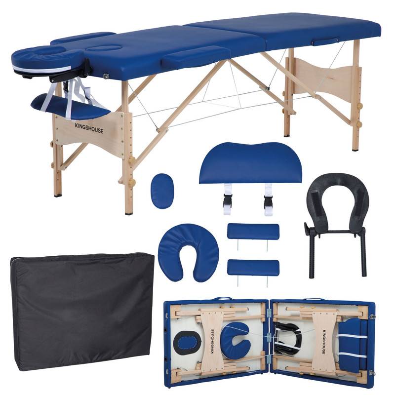 Cama Portátil para Masaje KingsHouse color Azul