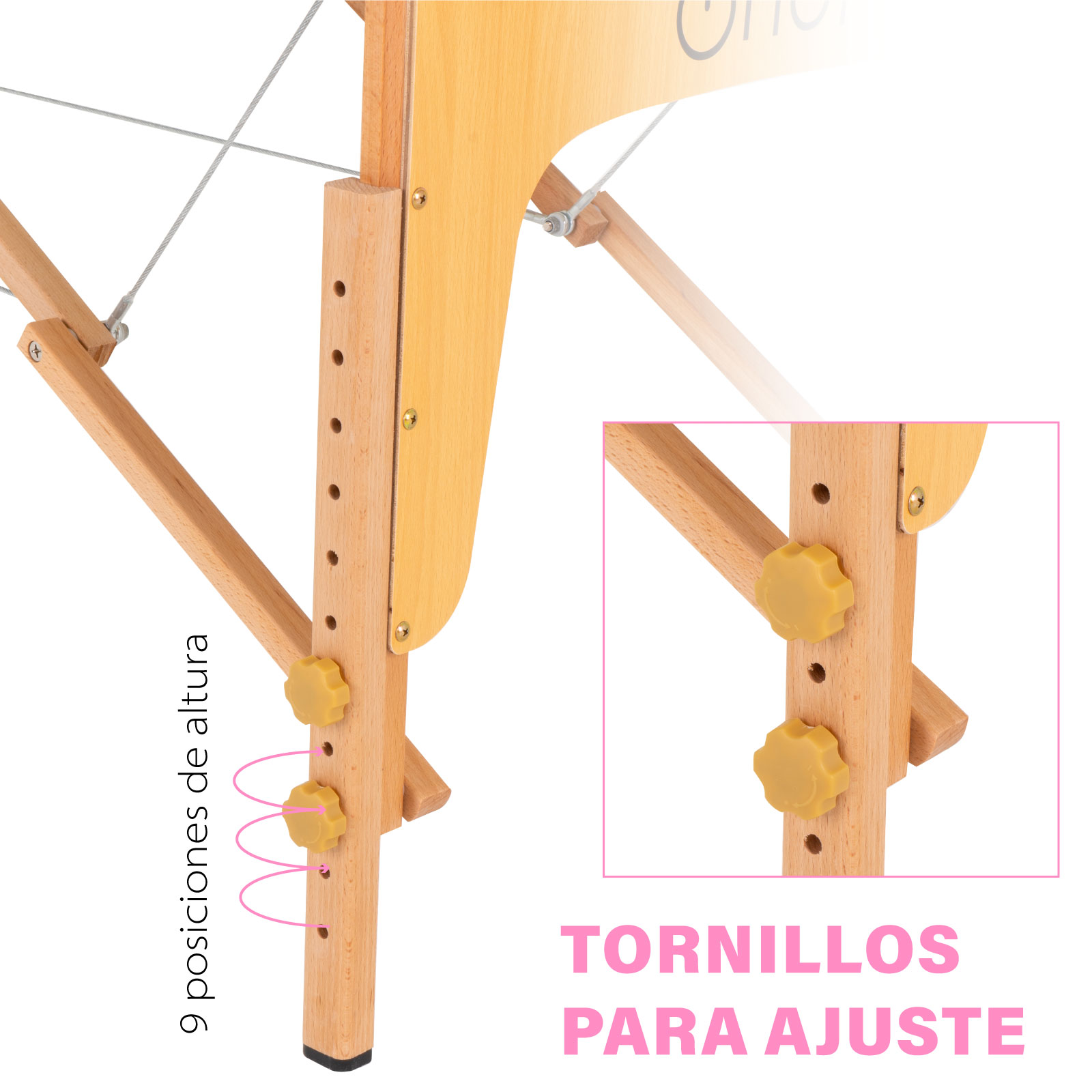 Foto 3 pulgar | Cama De Masaje Ajustable Onof Mb-001  con Maletín Portátil color Rosa