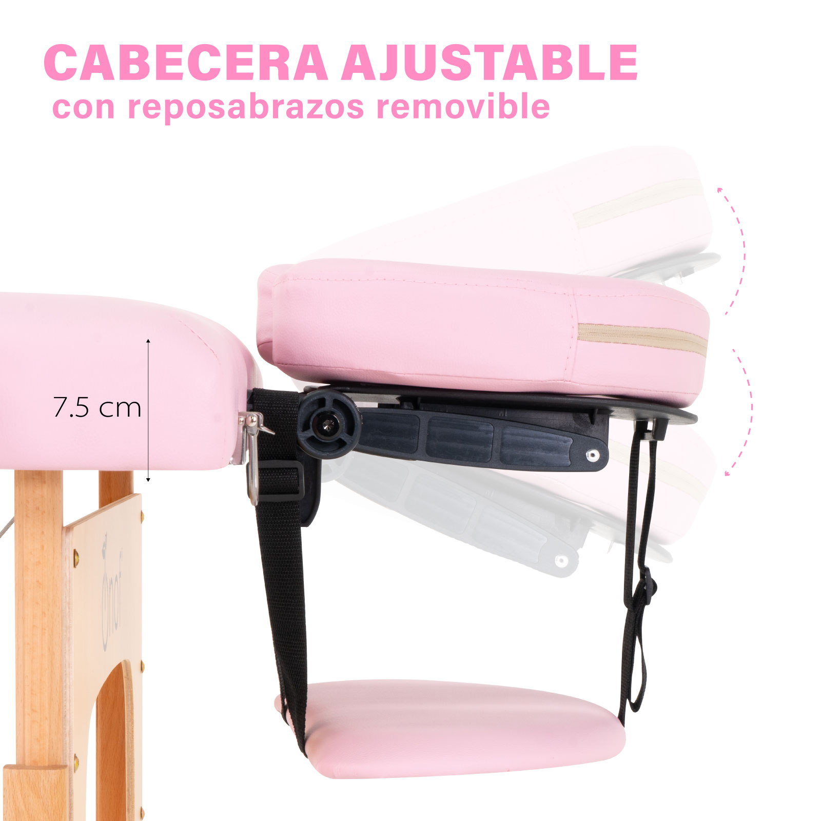 Foto 4 pulgar | Cama De Masaje Ajustable Onof Mb-001  con Maletín Portátil color Rosa