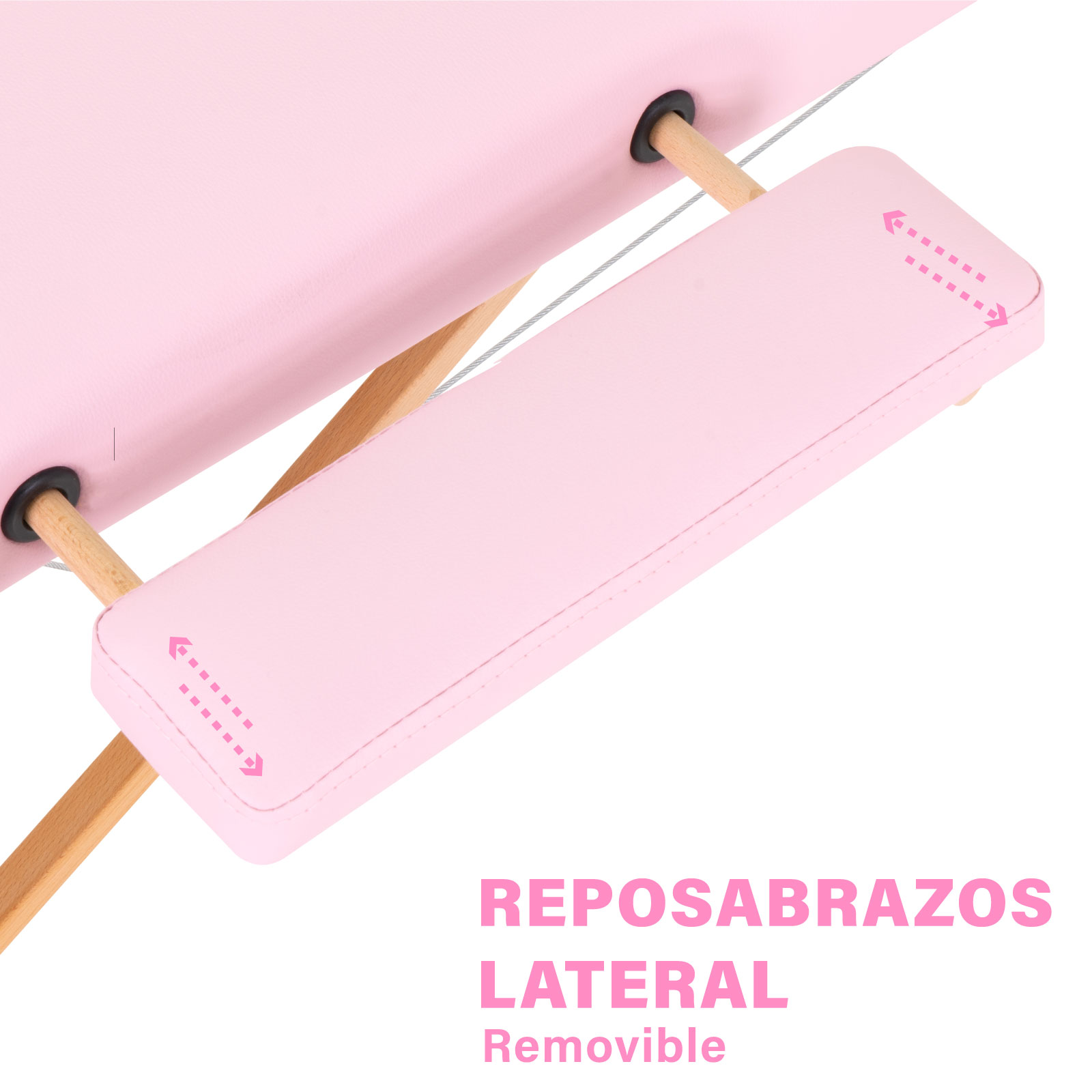 Foto 7 pulgar | Cama De Masaje Ajustable Onof Mb-001  con Maletín Portátil color Rosa