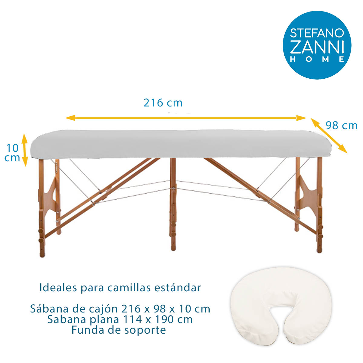 Foto 4 pulgar | Sábanas para Cama de Masaje Stefano Zanni Home Kitspa color Blanco 3 Piezas