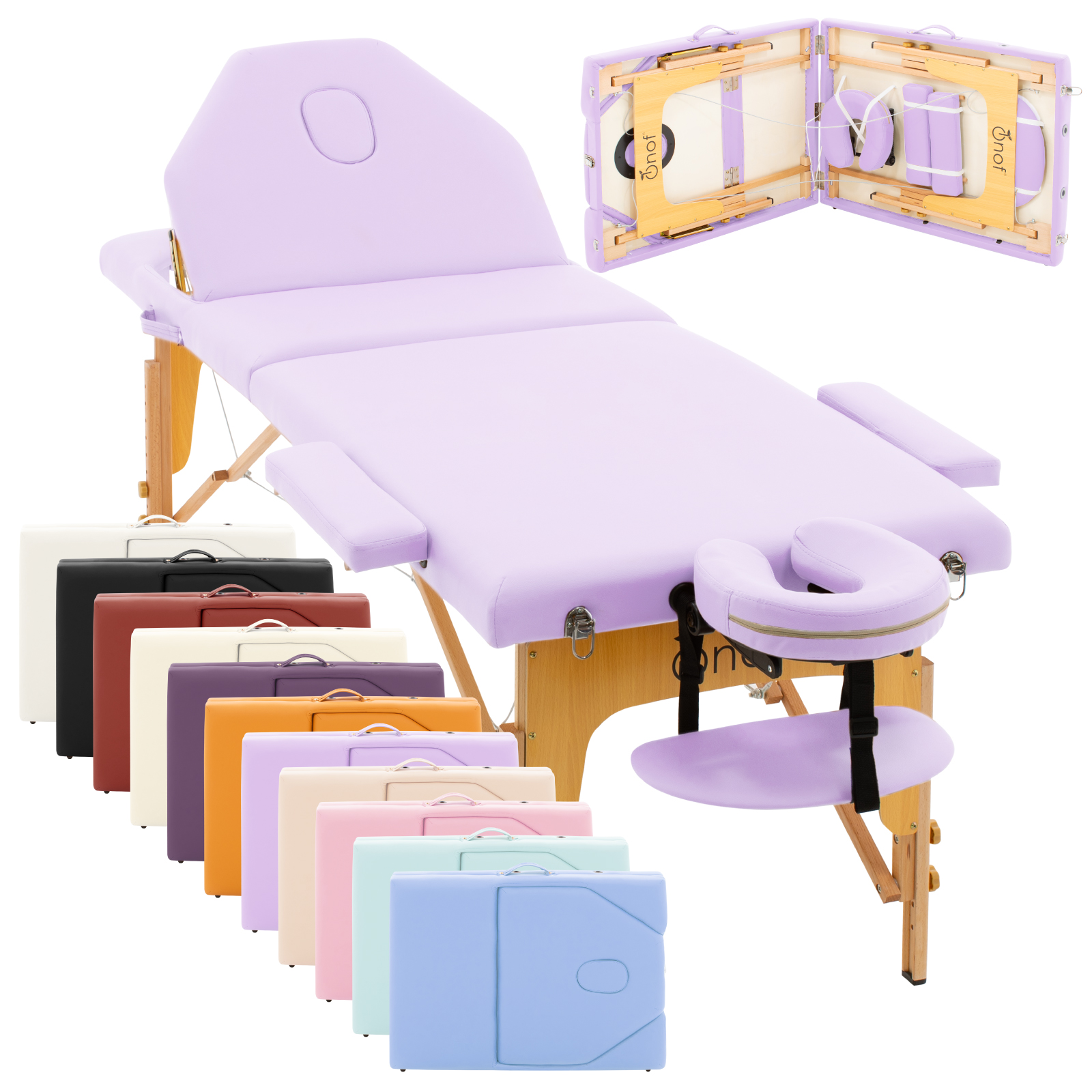 Cama para Masajes Onof Mb001 Portátil color Lila