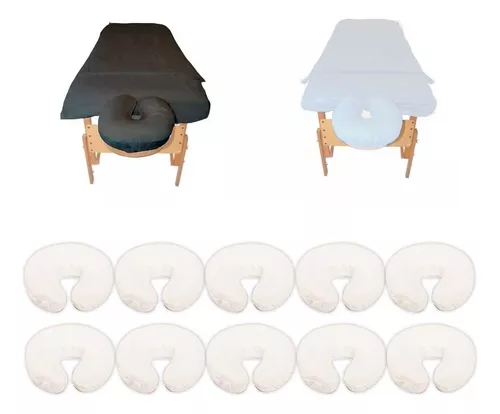 Set De 10 Fundas De Soporte Reutilizable Para Cama De Masaje Blanco