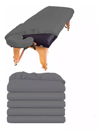 Set De 5 Sábanas De Cajón Reutilizable Para Cama De Masaje Gris