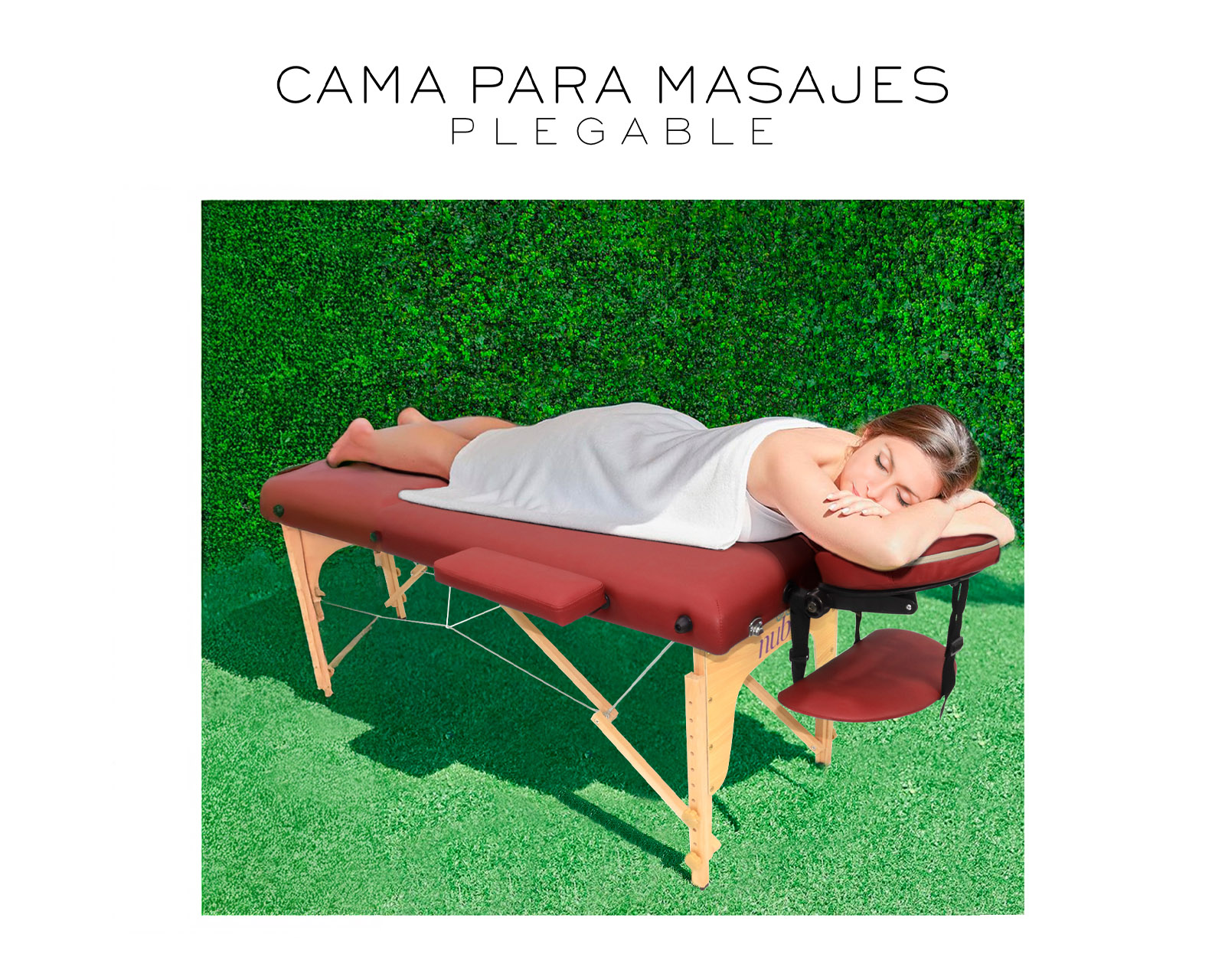 Foto 5 | Cama De Masaje Plegable Profesional Cama Extentida Tattoo Posiciones Cabecera Reposa Brazos Portátil nube color vino