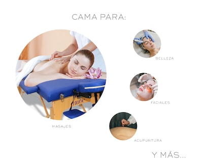 Foto 2 | Cama De Masaje Plegable Profesional Cama Extentida Basitex Color Azul
