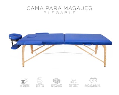 Foto 4 | Cama De Masaje Plegable Profesional Cama Extentida Basitex Color Azul