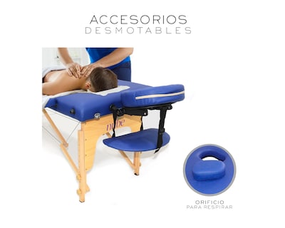 Foto 7 | Cama De Masaje Plegable Profesional Cama Extentida Basitex Color Azul