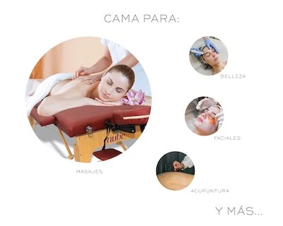 Foto 2 | Cama De Masaje Plegable Profesional Cama Extentida Basitex Color Rojo