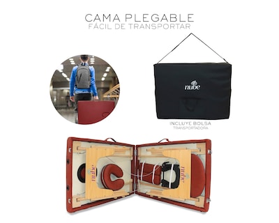 Foto 6 | Cama De Masaje Plegable Profesional Cama Extentida Basitex Color Rojo