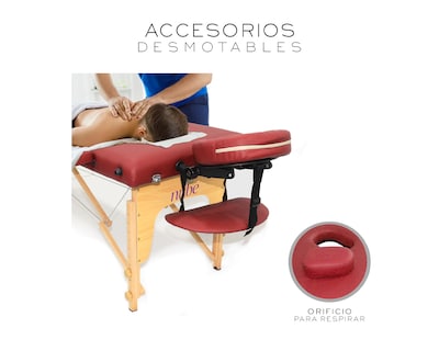 Foto 7 | Cama De Masaje Plegable Profesional Cama Extentida Basitex Color Rojo