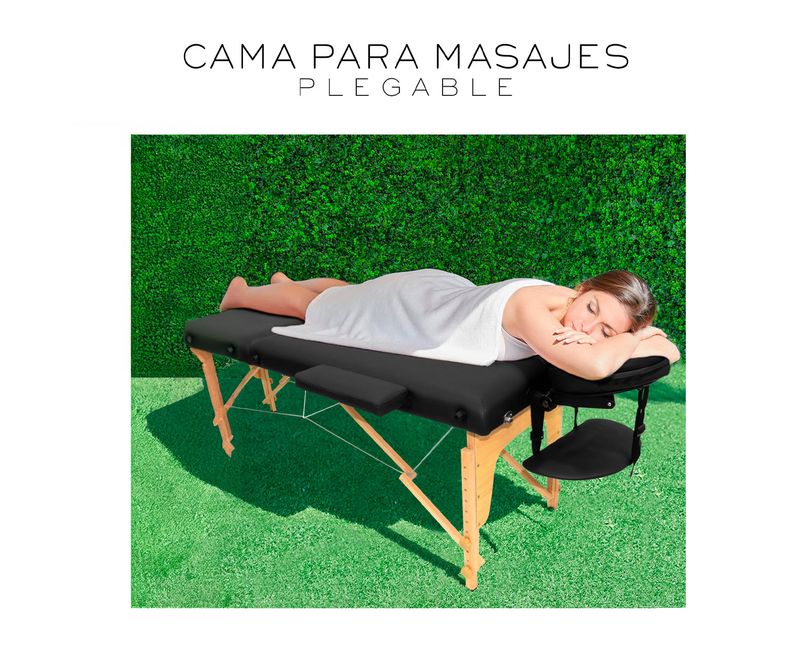 Foto 5 | Cama De Masaje Plegable Profesional Cama Extentida Basitex Color Negro