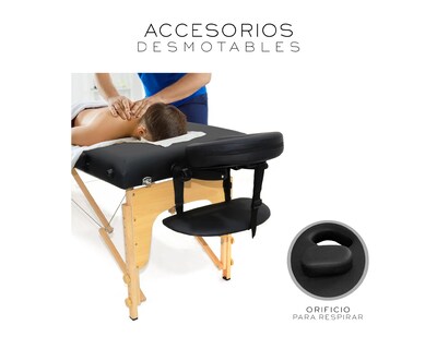 Foto 7 | Cama De Masaje Plegable Profesional Cama Extentida Basitex Color Negro