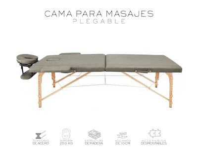 Foto 4 | Cama De Masaje Plegable Profesional Cama Extentida Basitex Color Gris
