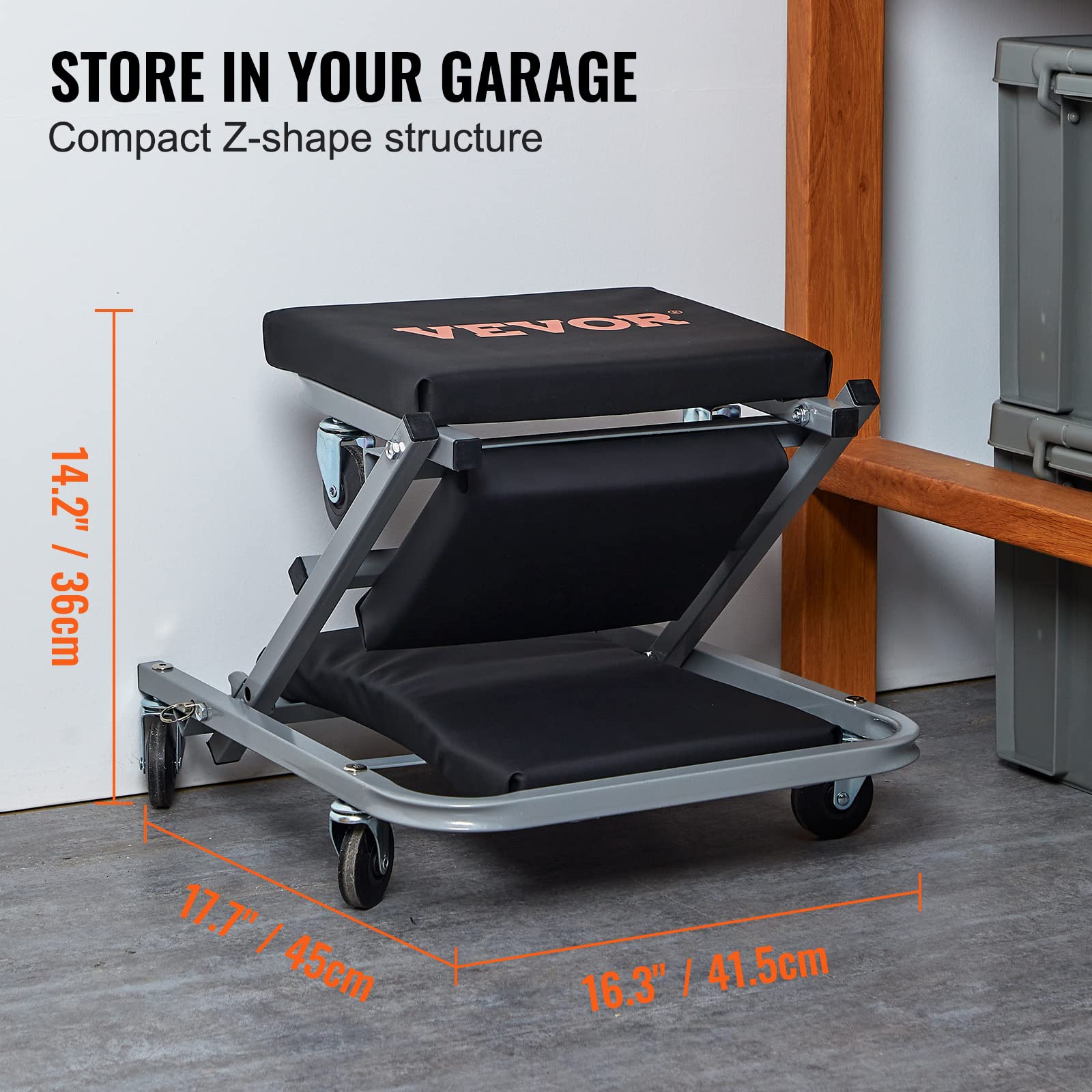 Foto 5 | Asiento Para Enredadera Mechanic Creeper Vevor De 36 Cm, 136 Kg De Capacidad - Venta Internacional.