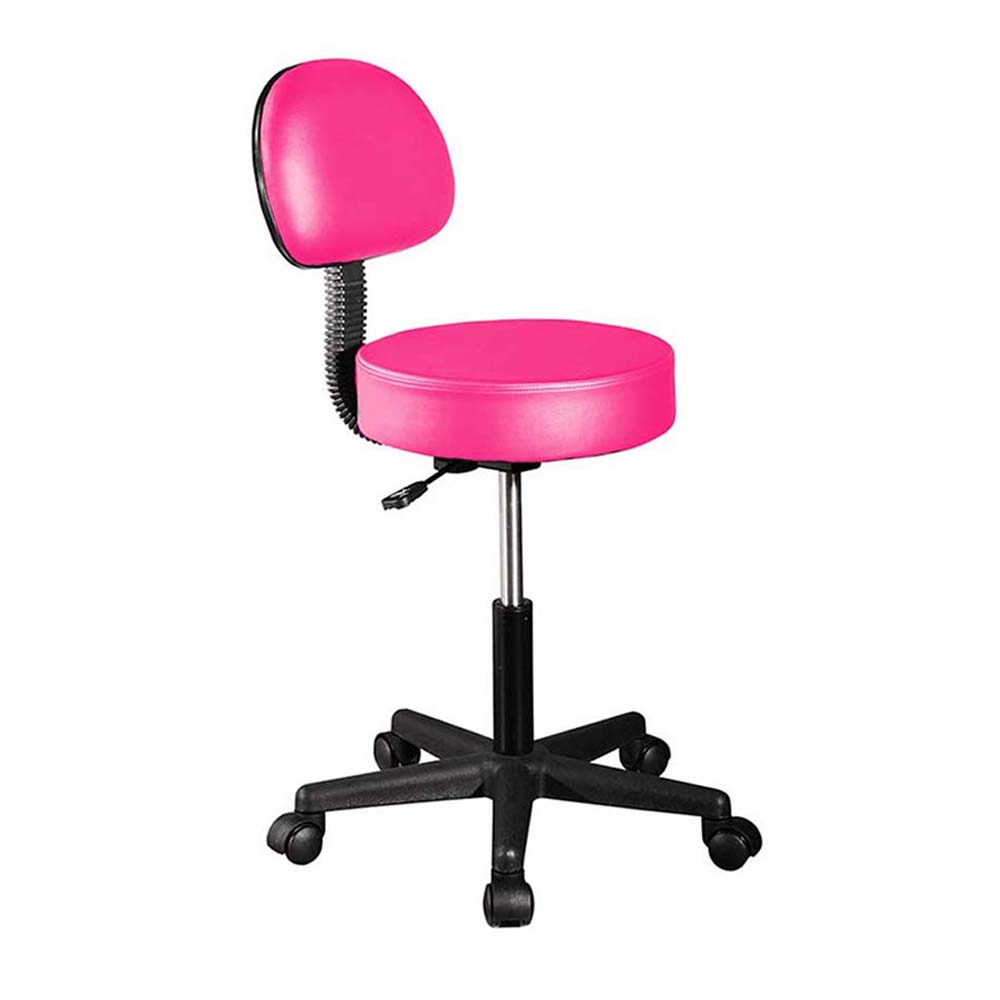 Silla Taburete Banco Consultorio Tatoo Spa Con Respaldo Color Del Asiento Rosa