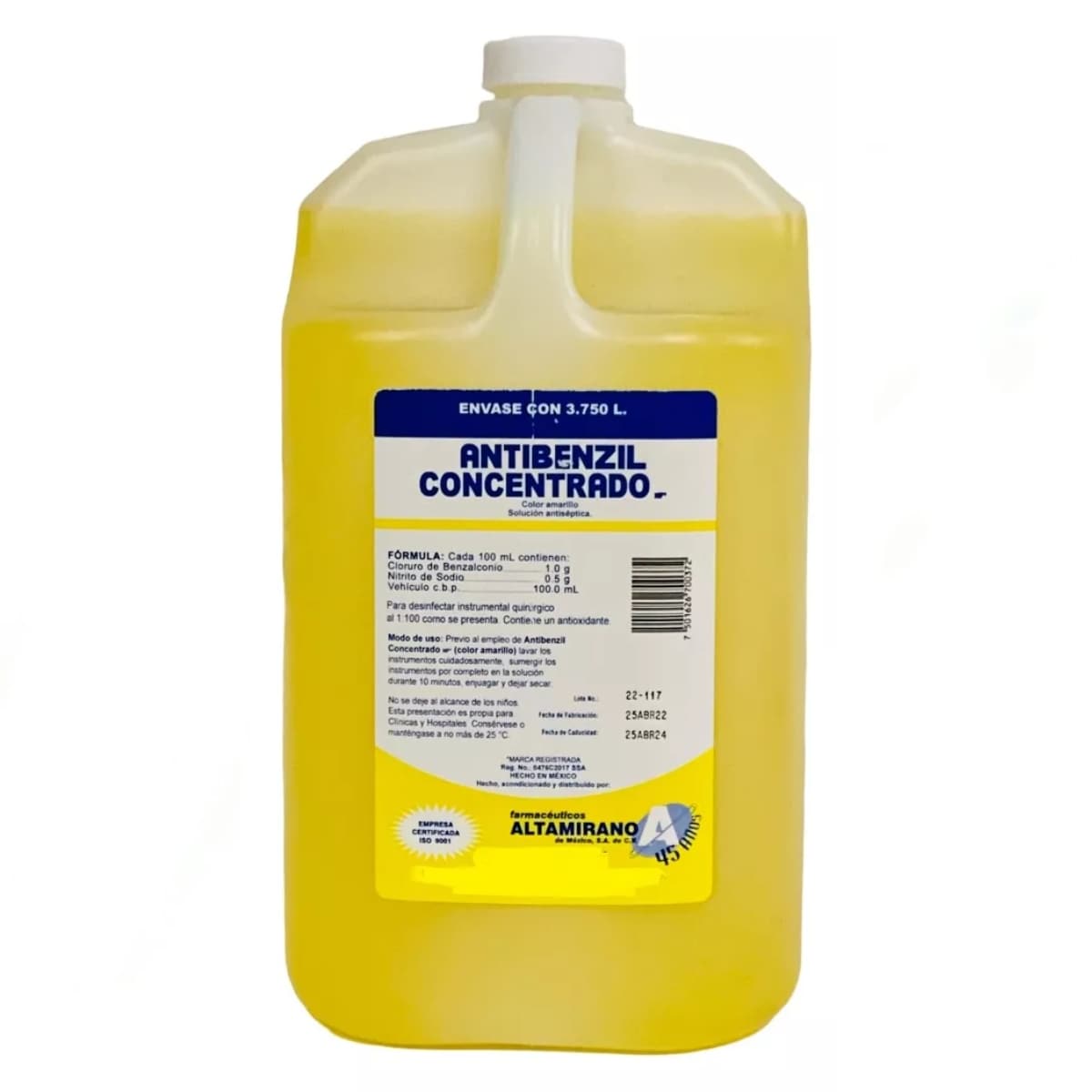 Jabón Altamirano Antibenzil Concentrado de 3.750 L $150