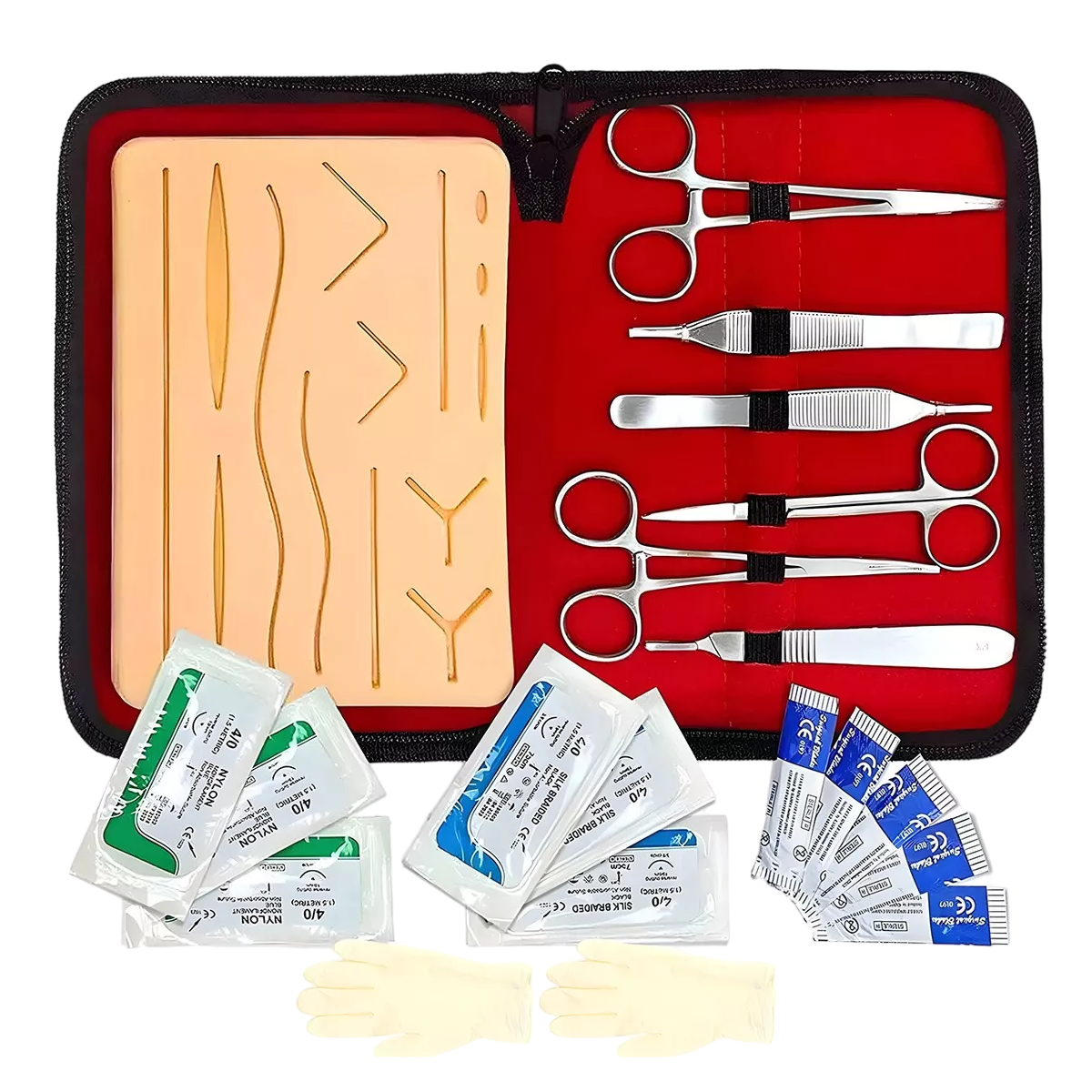Foto 1 | Kit de Práctica de Sutura Rojo para Estudiantes 20 Piezas