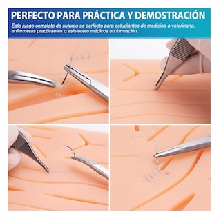 Foto 4 | Kit De Práctica De Sutura Para Estudiantes 20 Piezas Rojo