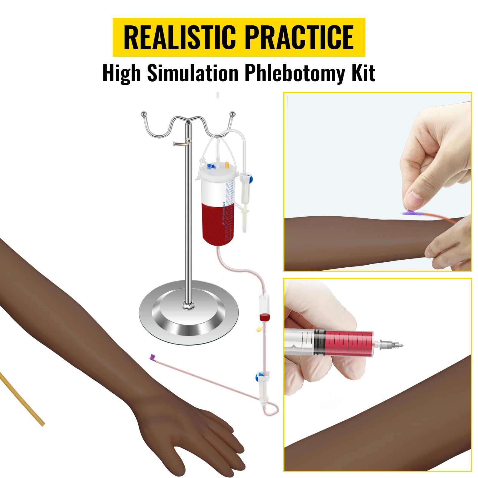 Foto 3 | Kit De Brazo De Práctica Intravenosa Vevor Intravenoso Con Flebotomía En Piel Oscura - Venta Internacional.