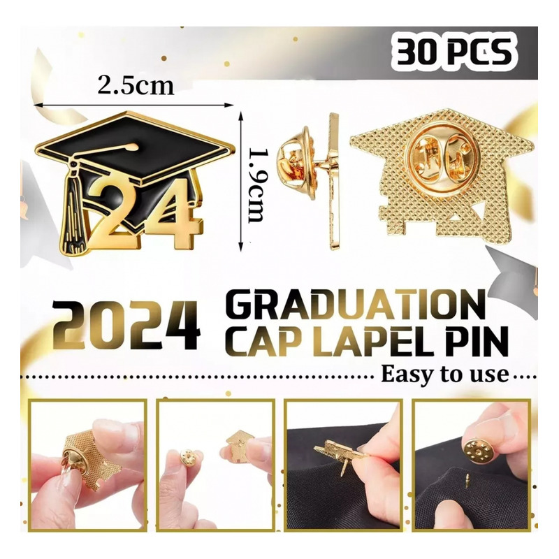 Foto 3 pulgar | Broche De Graduación, 30 Unidades, 2,5 X 1,9 Cm, Metal - Venta Internacional.