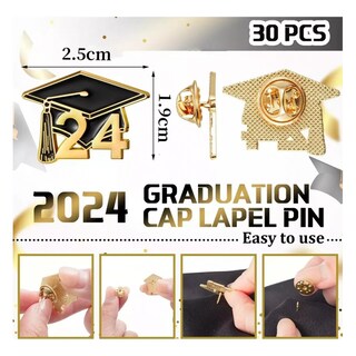 Foto 2 | Broche De Graduación, 30 Unidades, 2,5 X 1,9 Cm, Metal - Venta Internacional.