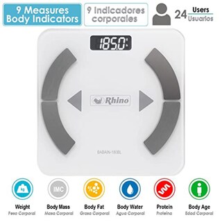 Foto 4 | Báscula Inteligente RHINO BABAIN-180BL color Blanco de Peso Corporal