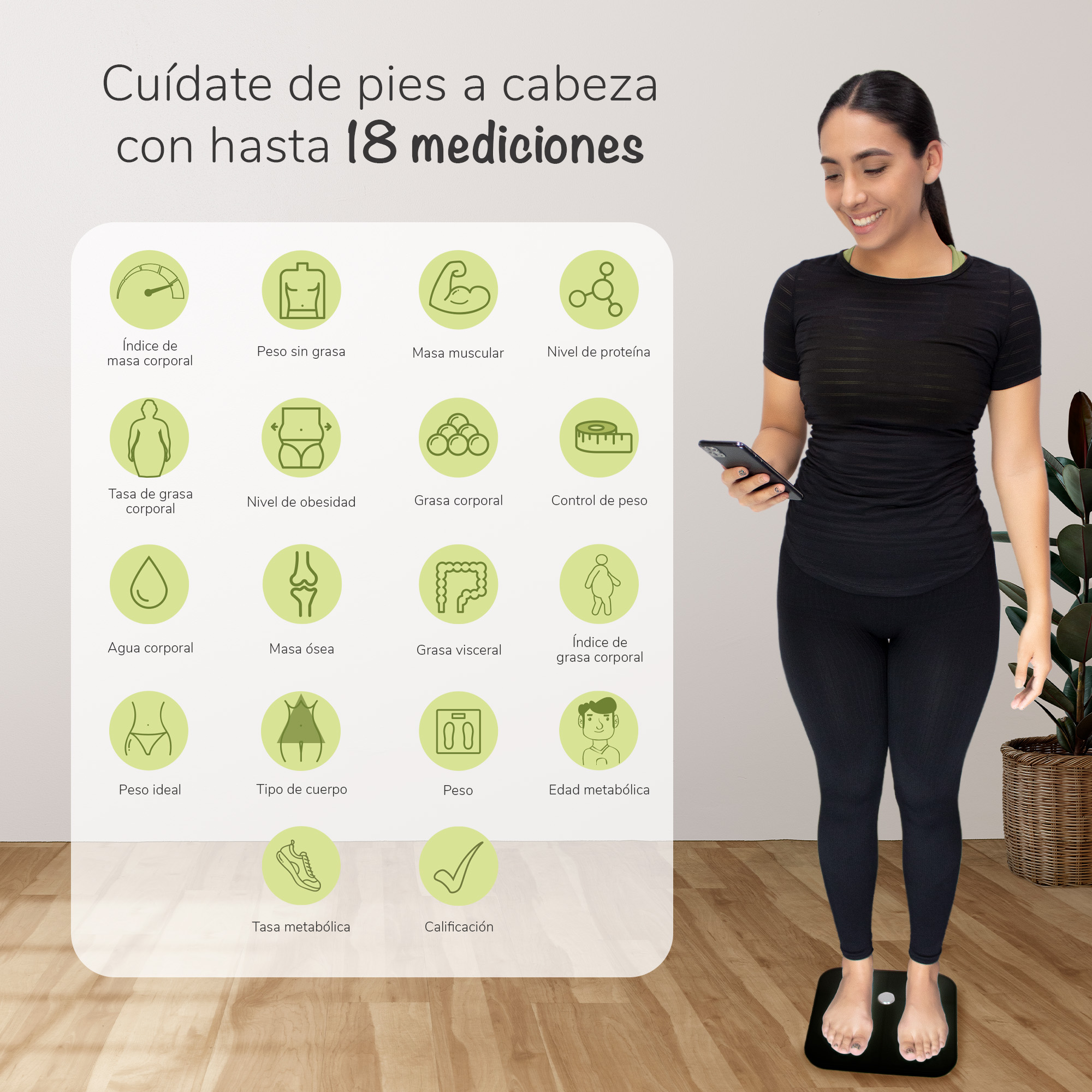 Foto 3 pulgar | Báscula Inteligente Binden Era Self 18 Mediciones App