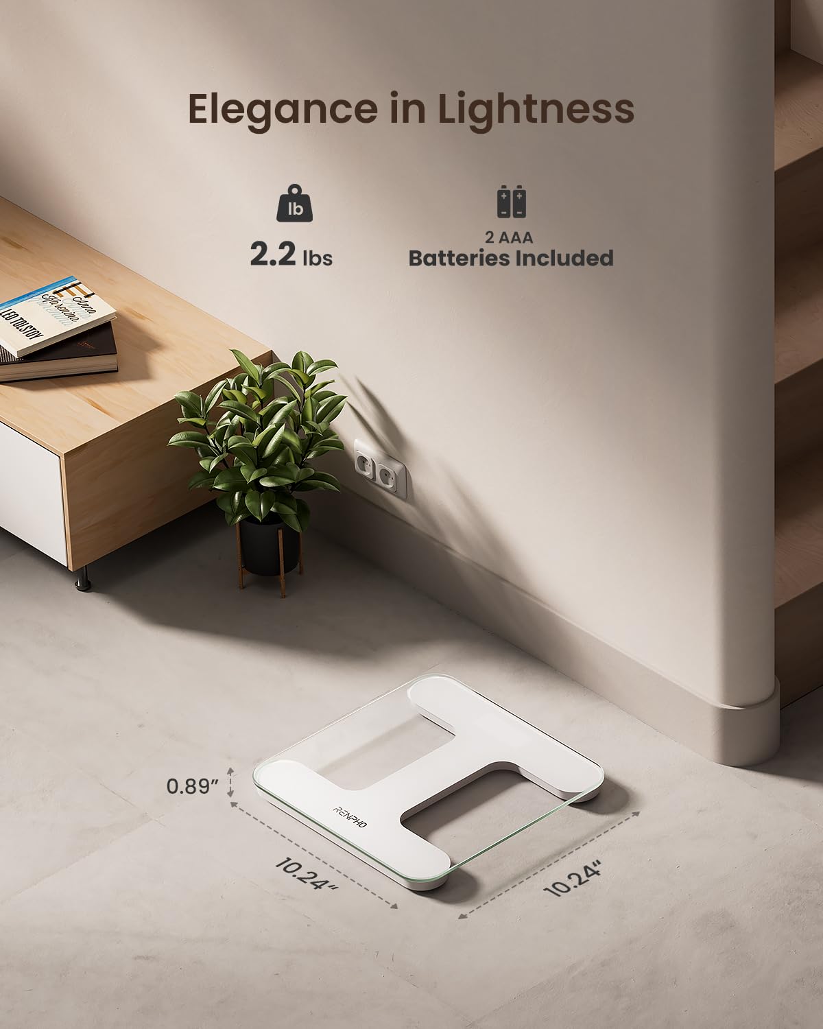 Foto 5 pulgar | Báscula de Baño Renpho Core Ts para Peso Corporal de 180 Kg Blanco - Venta Internacional