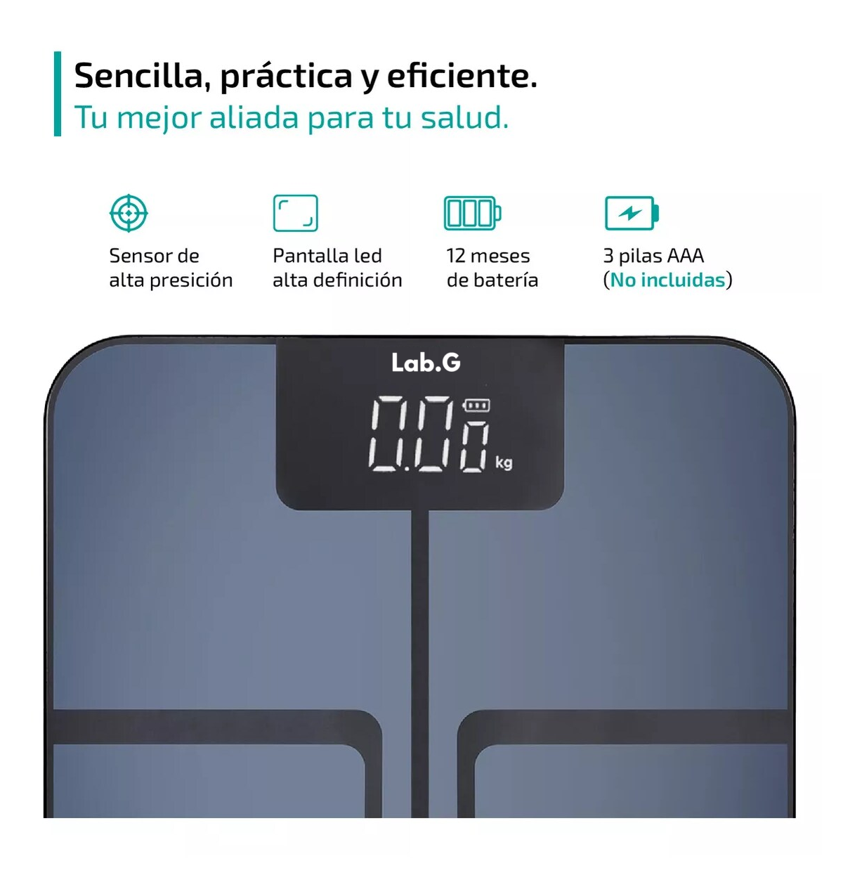 Foto 5 pulgar | Bascula Digital Bioimpedancia Inteligente Bluetooth Negro