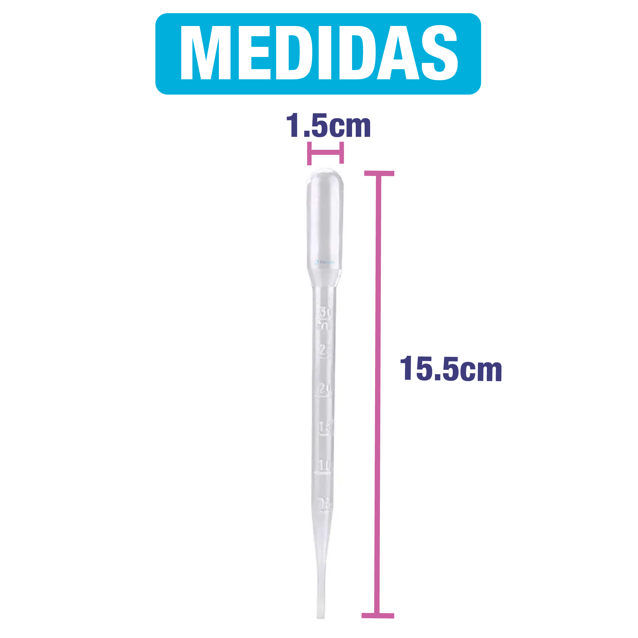 Foto 7 pulgar | Set de 20 Pipetas Desechables Transparentes de 3 ml
