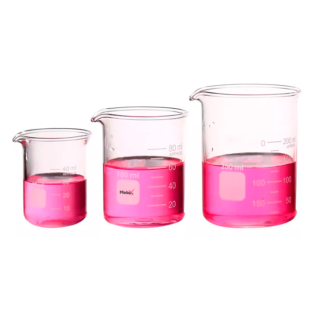 Conjunto de Vasos de Precipitado de Vidrio 50 ml 100 ml y 250 ml