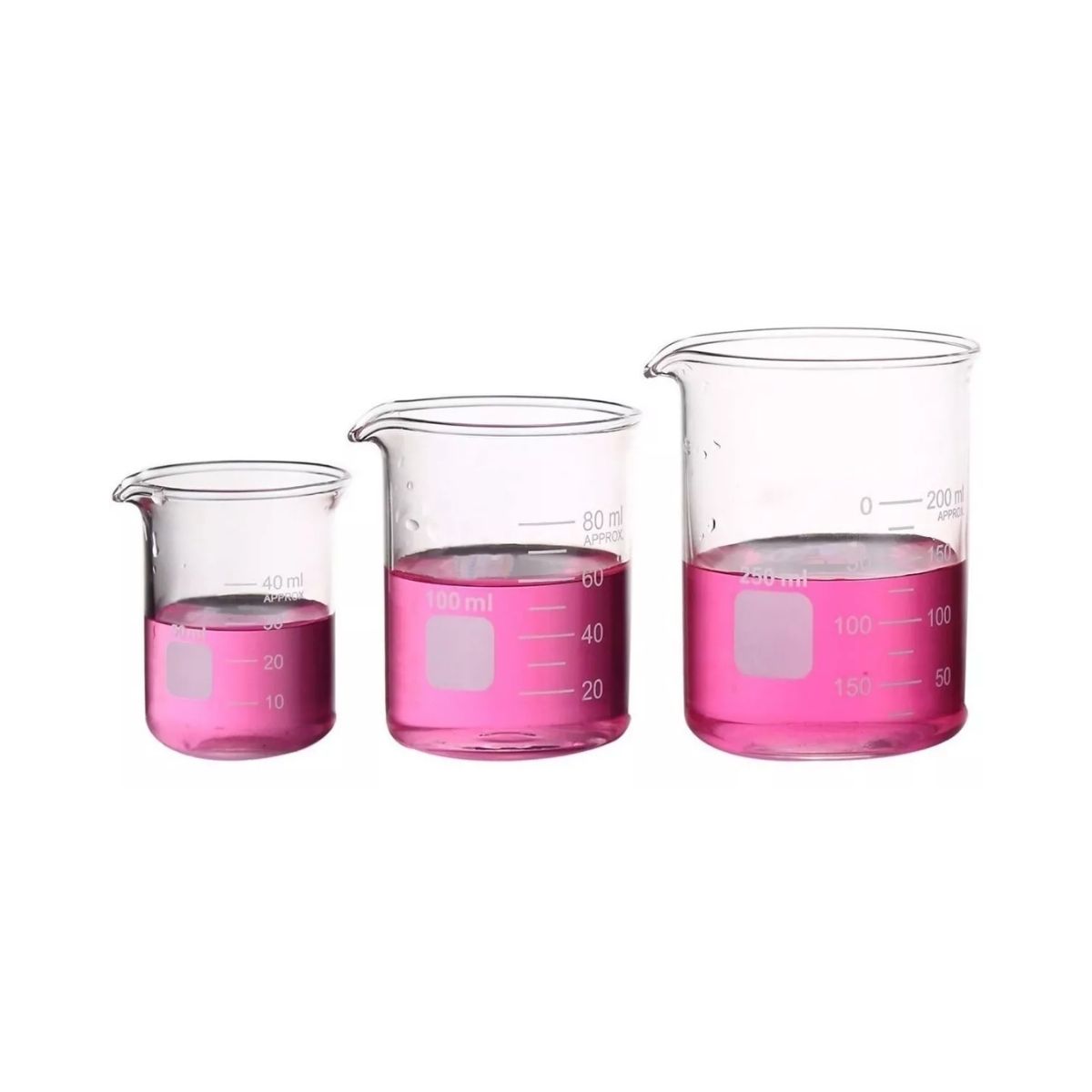 Foto 6 pulgar | Conjunto de Vasos de Precipitado de Vidrio 50 ml 100 ml y 250 ml