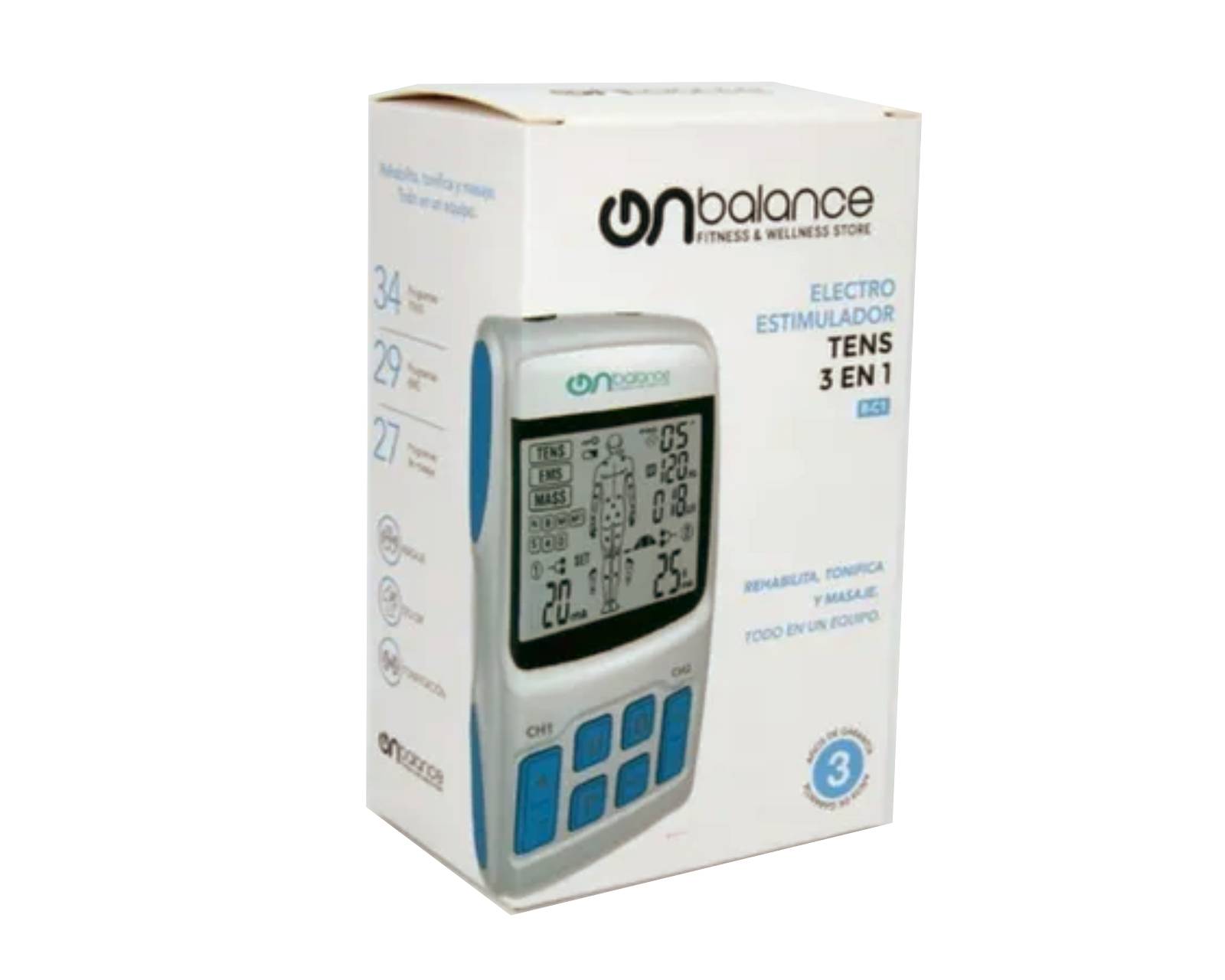 Foto 4 pulgar | Electroestimulador Onbalance R-c1 Tens, Ems Y Masaje 90 Programas Color Blanco