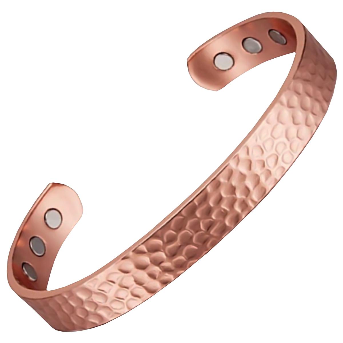 Pulsera Magnética de Cobre Texturizado Mxwob-001 15-17 cm 8 mm Color Cobre