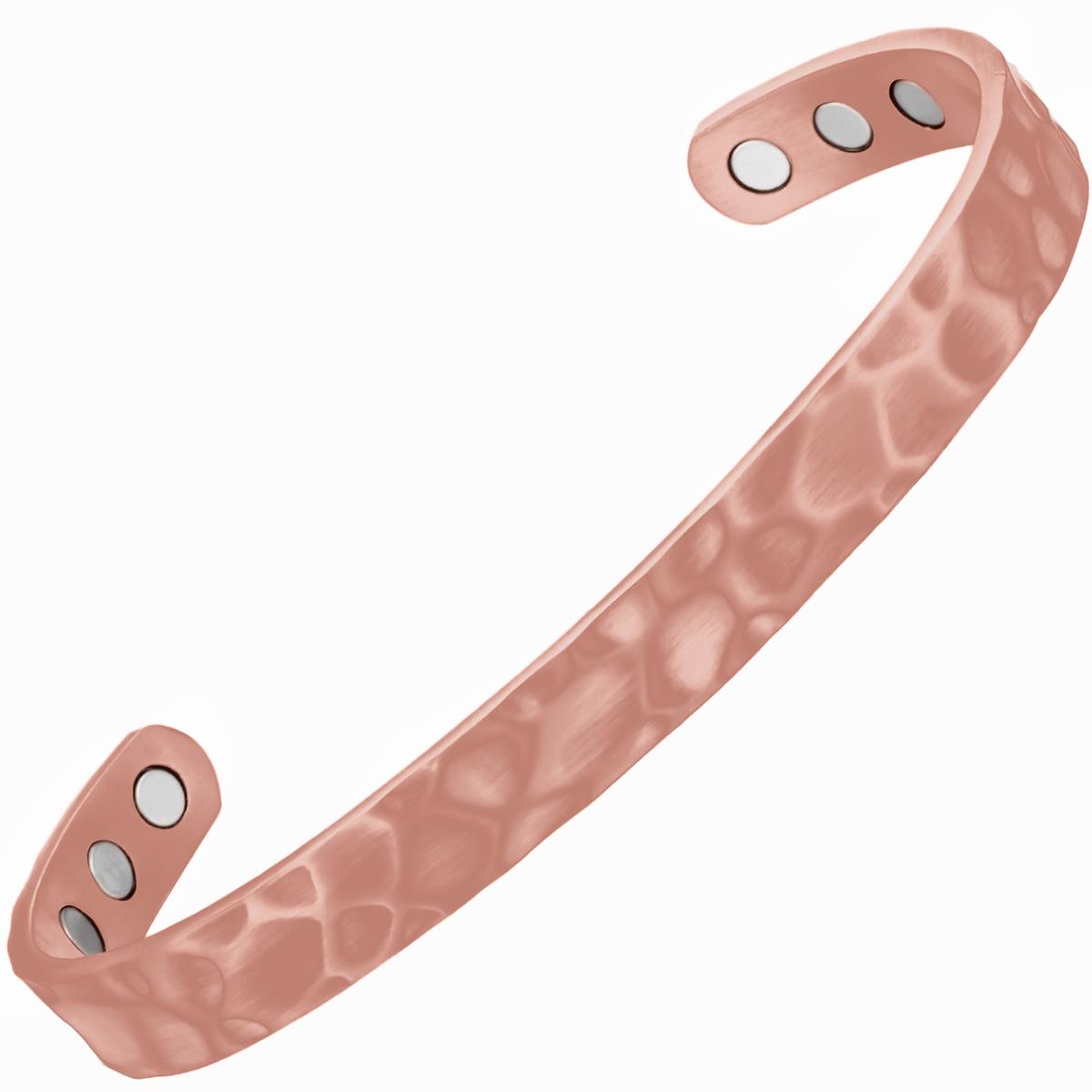 Pulsera Magnética Cobre Texturizado Mxwov-001 15-18 cm 8 mm