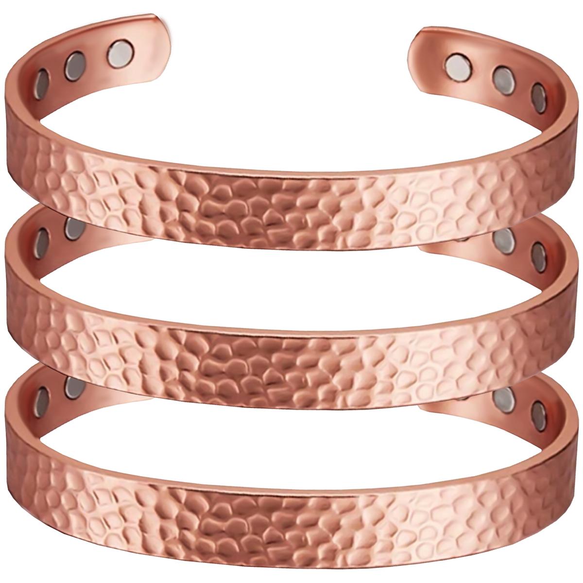 Foto 1 | Pulsera de Cobre Texturizado Mxwob-003 15-17 cm 8 mm 3 Piezas