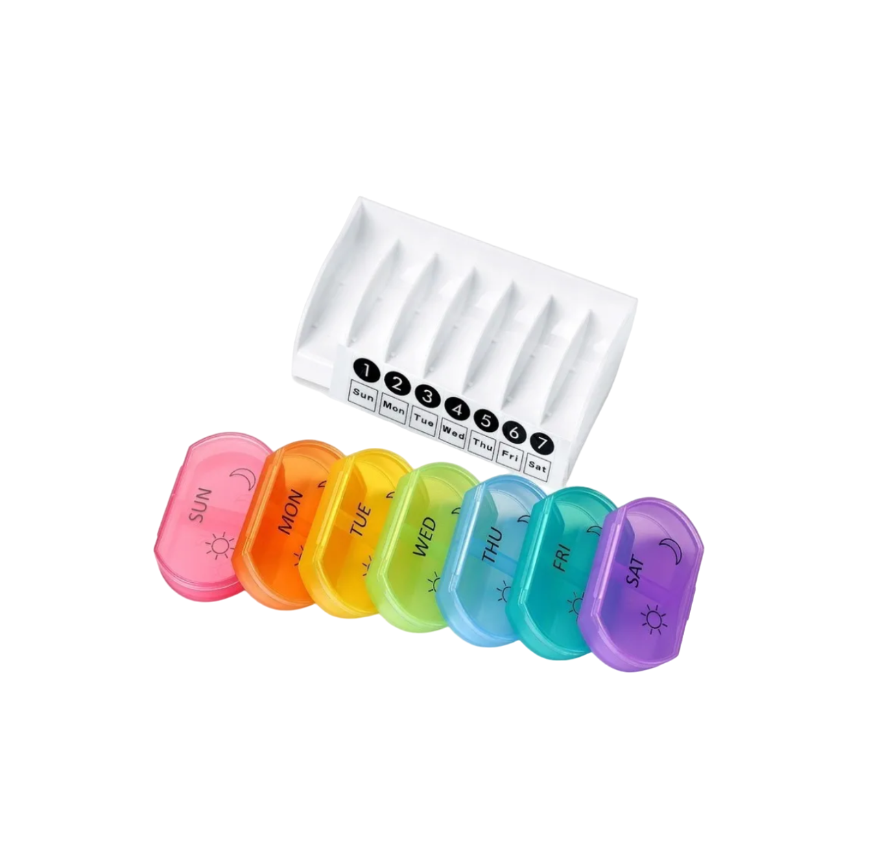 Pastillero Malubero Organizador de Medicamentos Semanal Multicolor