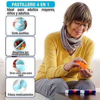 Foto 5 | Triturador con Cortador Azul para Pastillas y Vitaminas