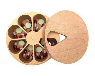 Foto 3 | Pastillero Organizador Semanal para Pastillas de Madera