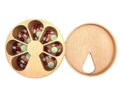 Foto 5 | Pastillero Organizador Semanal para Pastillas de Madera