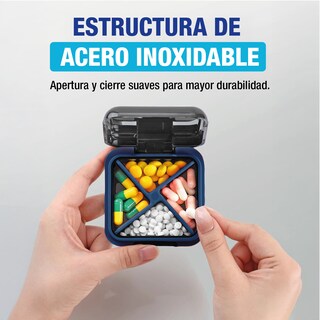 Foto 3 | Pastillero Organizador de Medicamentos 4 Tomas Diarias color Negro