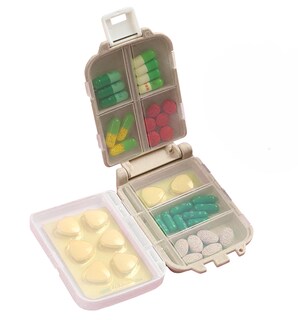 Foto 2 | Pastillero Diario con División Beige Mini Maleta