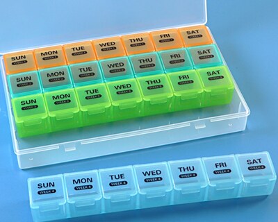 Foto 3 | Pastillero Mensual 1 Toma por Día Caja Organizadora de Medicamentos con 28 Compartimentos
